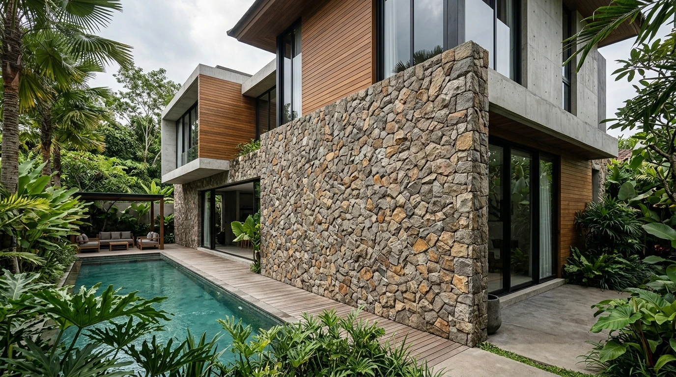 Natural stone wall cladding
