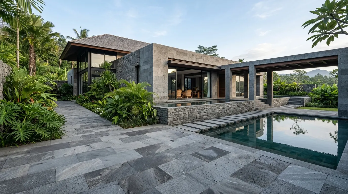 Indonesian Andesite Stone exterior wall cladding