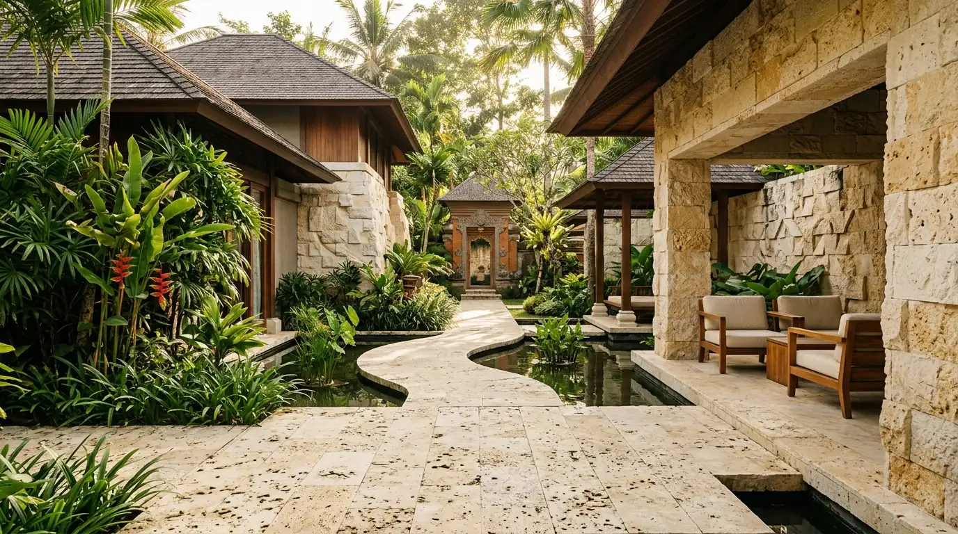 Palimanan Stone facade with warm natural tones